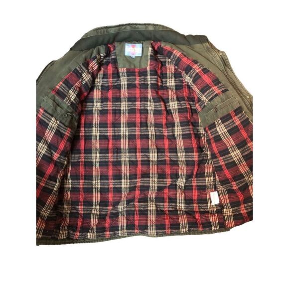 Vintage Continente gorpcore canvas green utility quilted vintage jacket - Picture 8 of 16